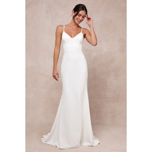 Lulus Dresses & Skirts - Lulus Feeling Of Forever White Sleeveless Mermaid Maxi Dress - Size XL